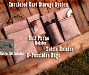 CART STORAGE SYSTEM Padded/ Insulated Foam Possibles Bags, Cell Holster and Bottle Holster